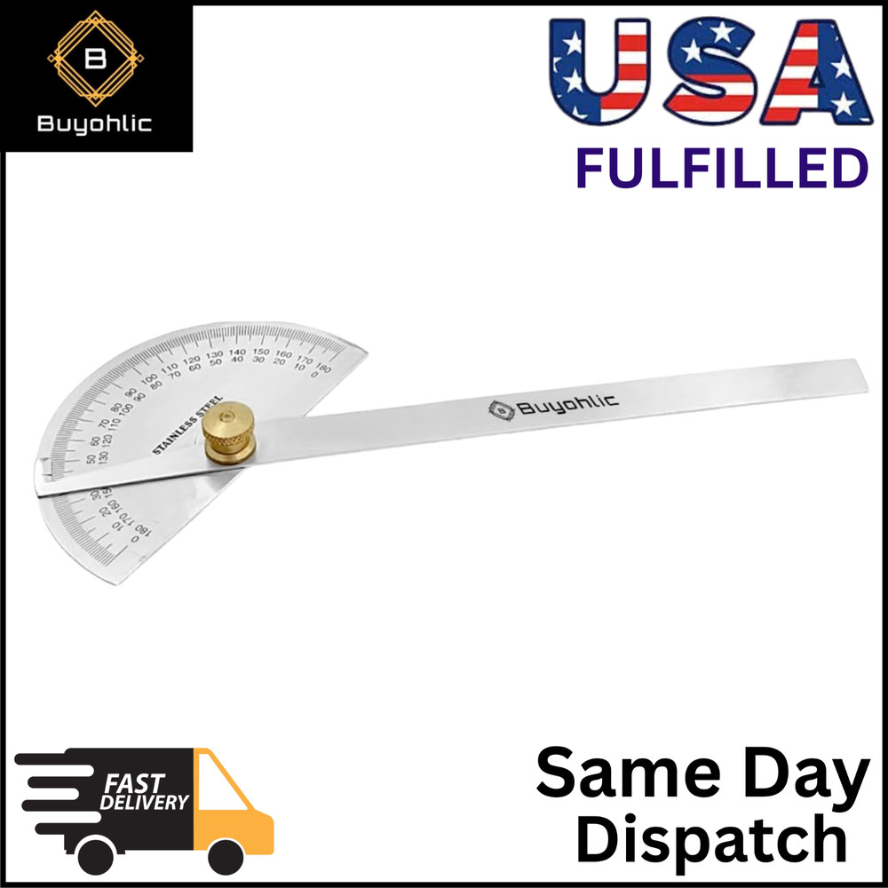 Stainless Steel Protractor 0-180 degrees Machine Tools (Degree Protractor)