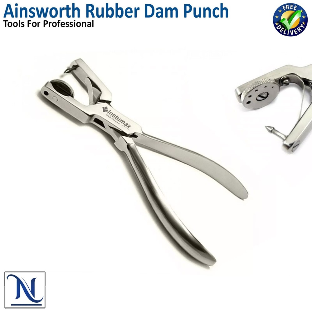 Rubber Dam Instruments Kit Brinker Clamps Ainsworth Forceps Light Ivory Frame