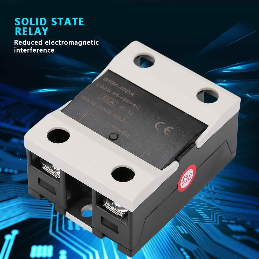 BRM-40DA Load 24-480VAC Solid State Relay Reduced EMI. Ideal for Heating Cool...