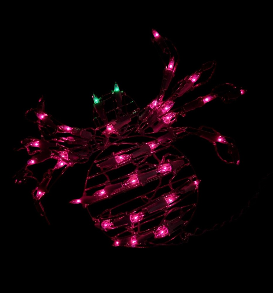 3 Sets of Lighted Halloween Decoratons - Ghost Pumpkin String Lights & Spider