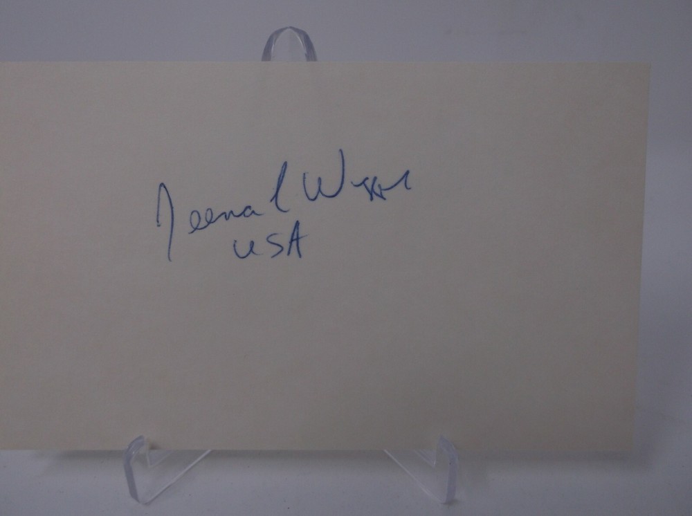 DEENA WIGGER Autographed 3 x 5 Index Card