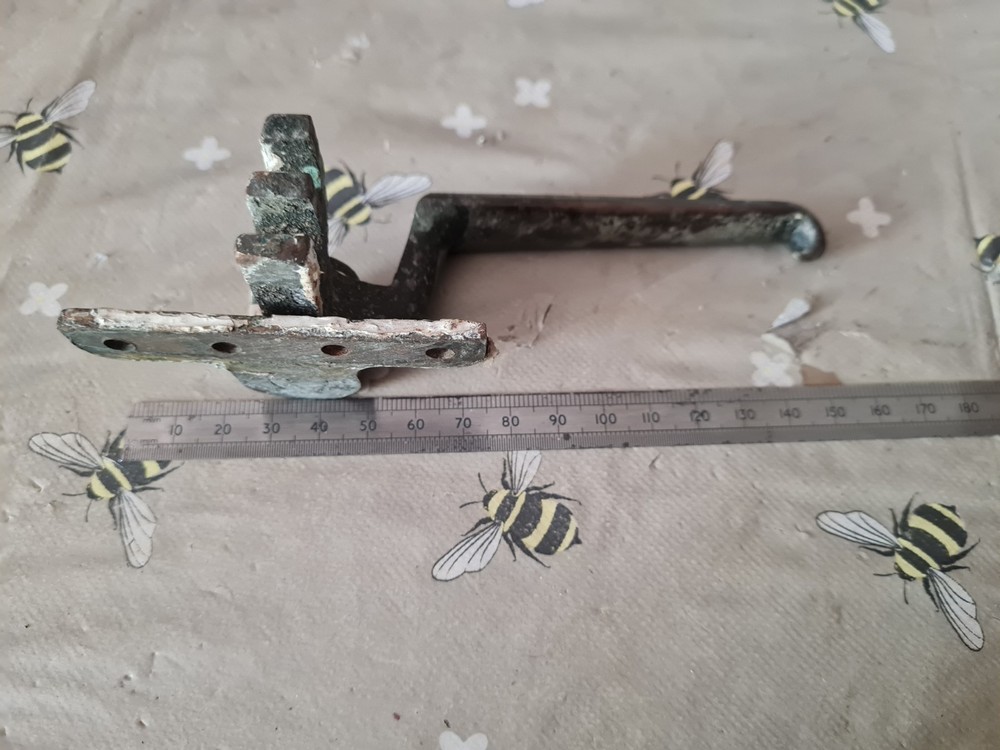One Single Old Antique Brass Window Latch Handle Needs Stripping But Does Move