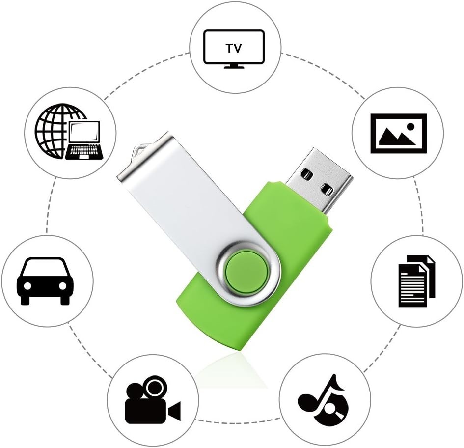 Swivel USB Flash Drive 8GB, 10-Pack Multi-Color - Stylish Data Storage Solution