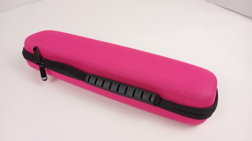Magenta Zip around electronics cable case 13", soft lined