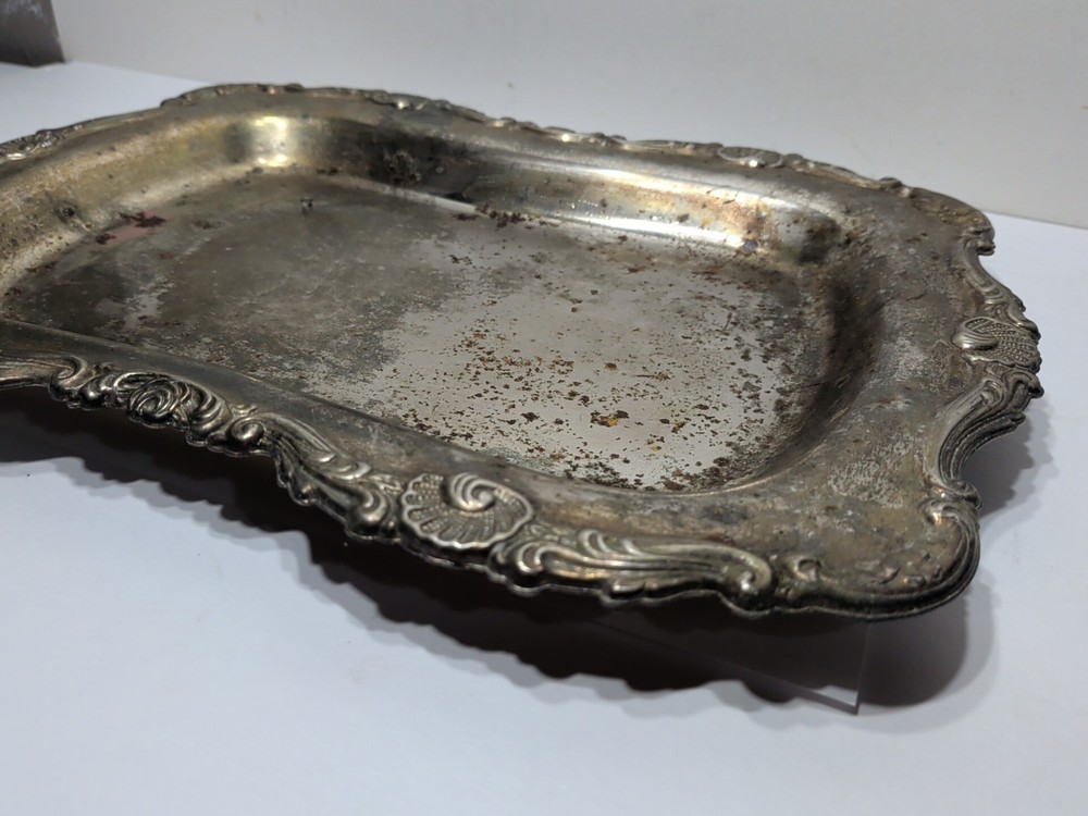 ✨VINTAGE✨ Silverplate Raised Scroll Design Raised Tray Platter