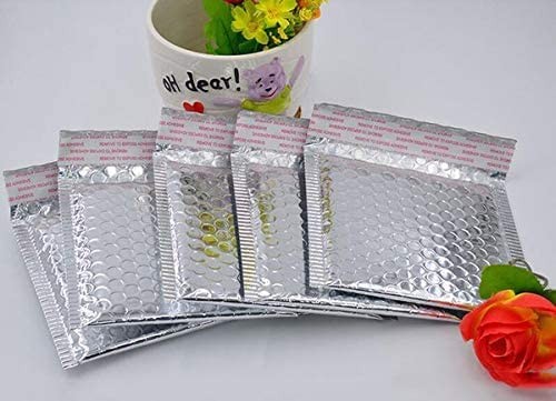 ProLine Glamour Metallic Silver Poly Bubble Mailers One Size,