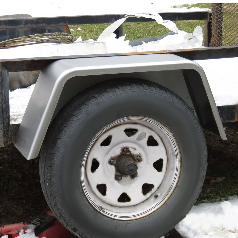 32"Lx9"Wx13"H Paintable Square Cargo Trailer Fenders Pair for 14" 15" 16" Tires