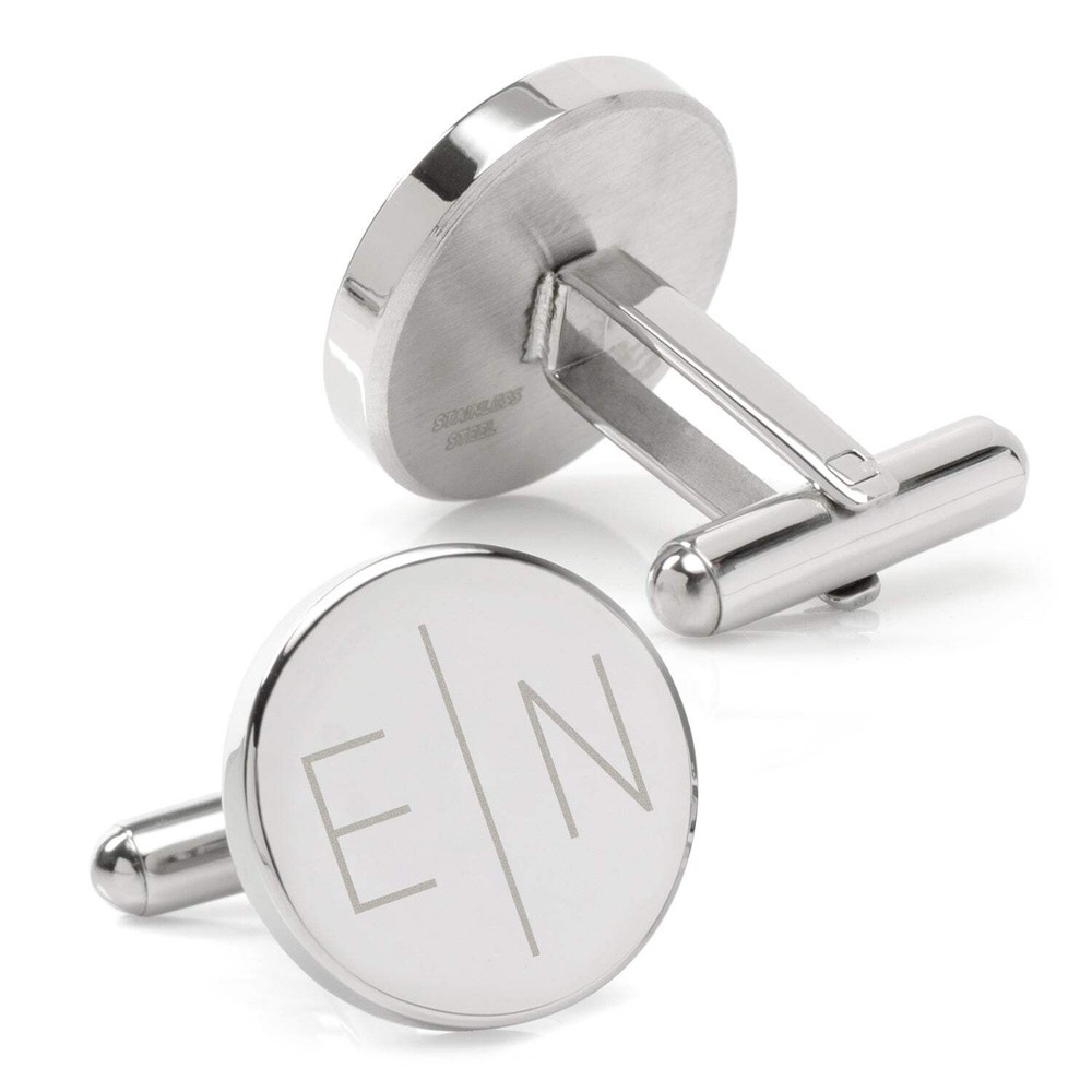 Divided Modern Monogram Engravable Cufflinks