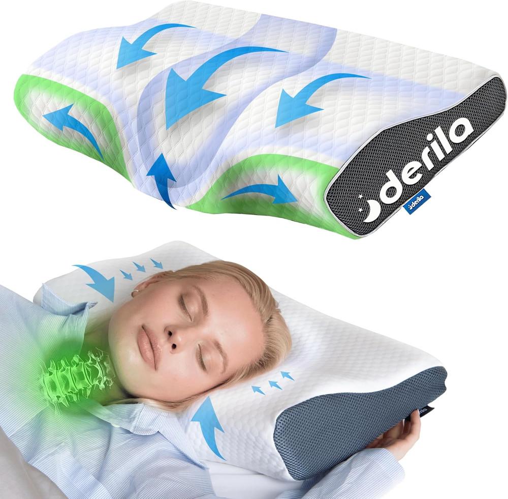 Cervical Queen Size Pillow for Sleeping - Support Pillow for Side, Back, Stomach