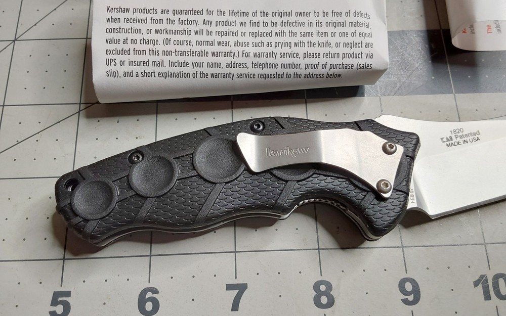 g Kershaw Single Blade Folding Knife Model 1820 Needs Work