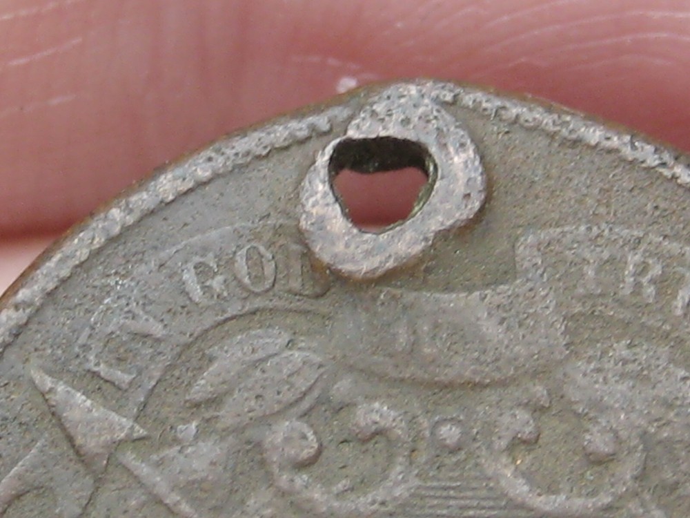1865 Two 2 Cent Piece- Fancy 5, VF Details