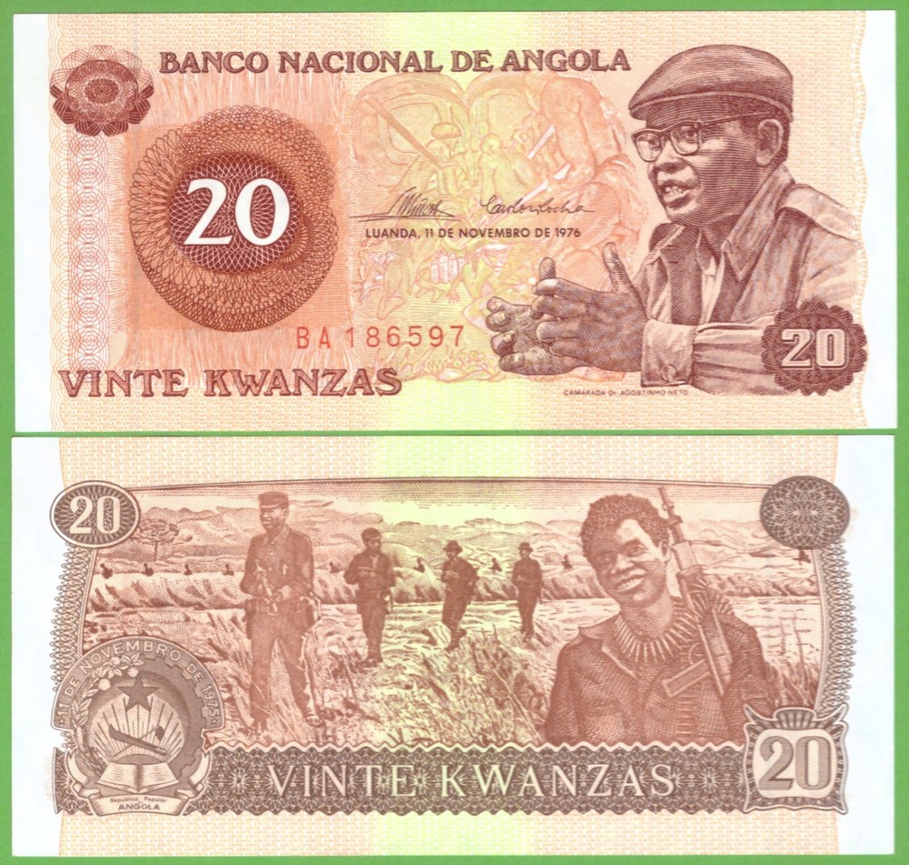 ANGOLA 20 KWANZAS 1976  P-109   UNC