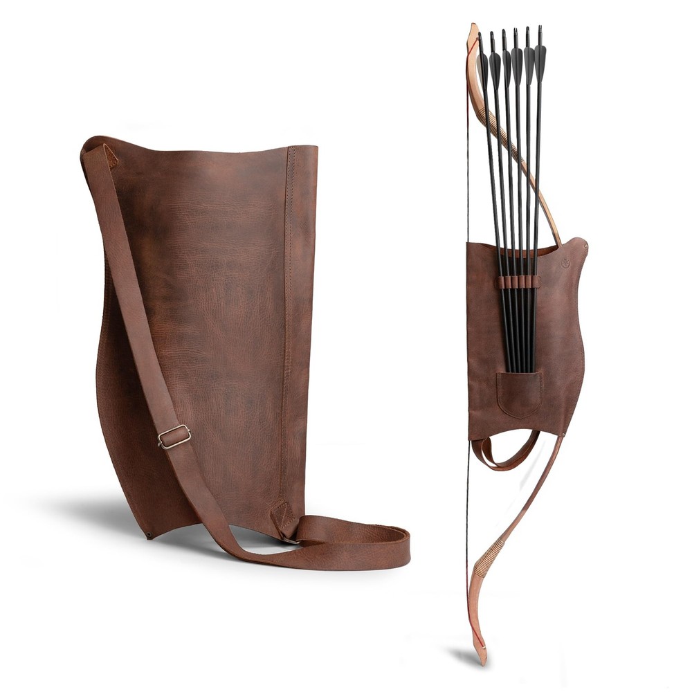 , Archery Bow Carrier with Arrow Slots, Adjustable Shoulder Strap, Shooting T...