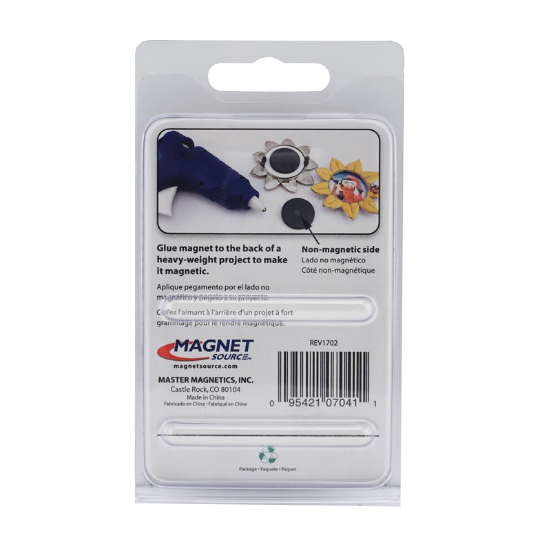 Magnet Source .187in. L X 1.5in. W Black Ceramic Disc Magnets 0.7lb pull 2pc