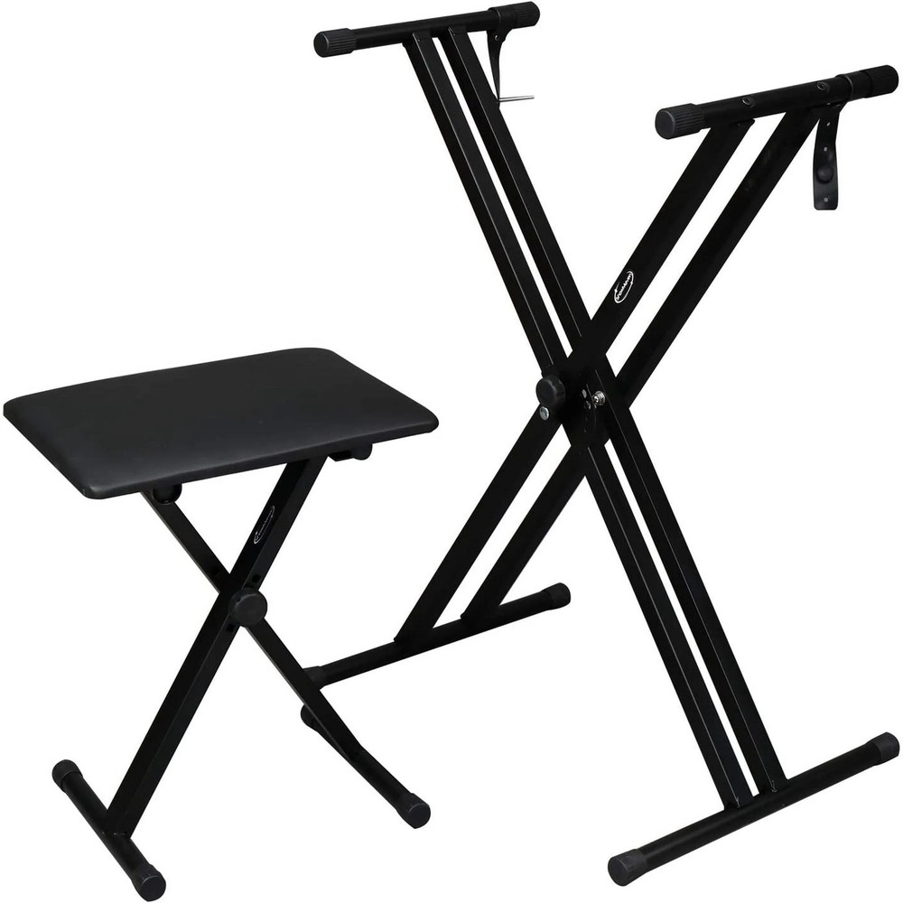 Heavy Duty Keyboard Stand and Bench, Double-X Style Adjustable Height