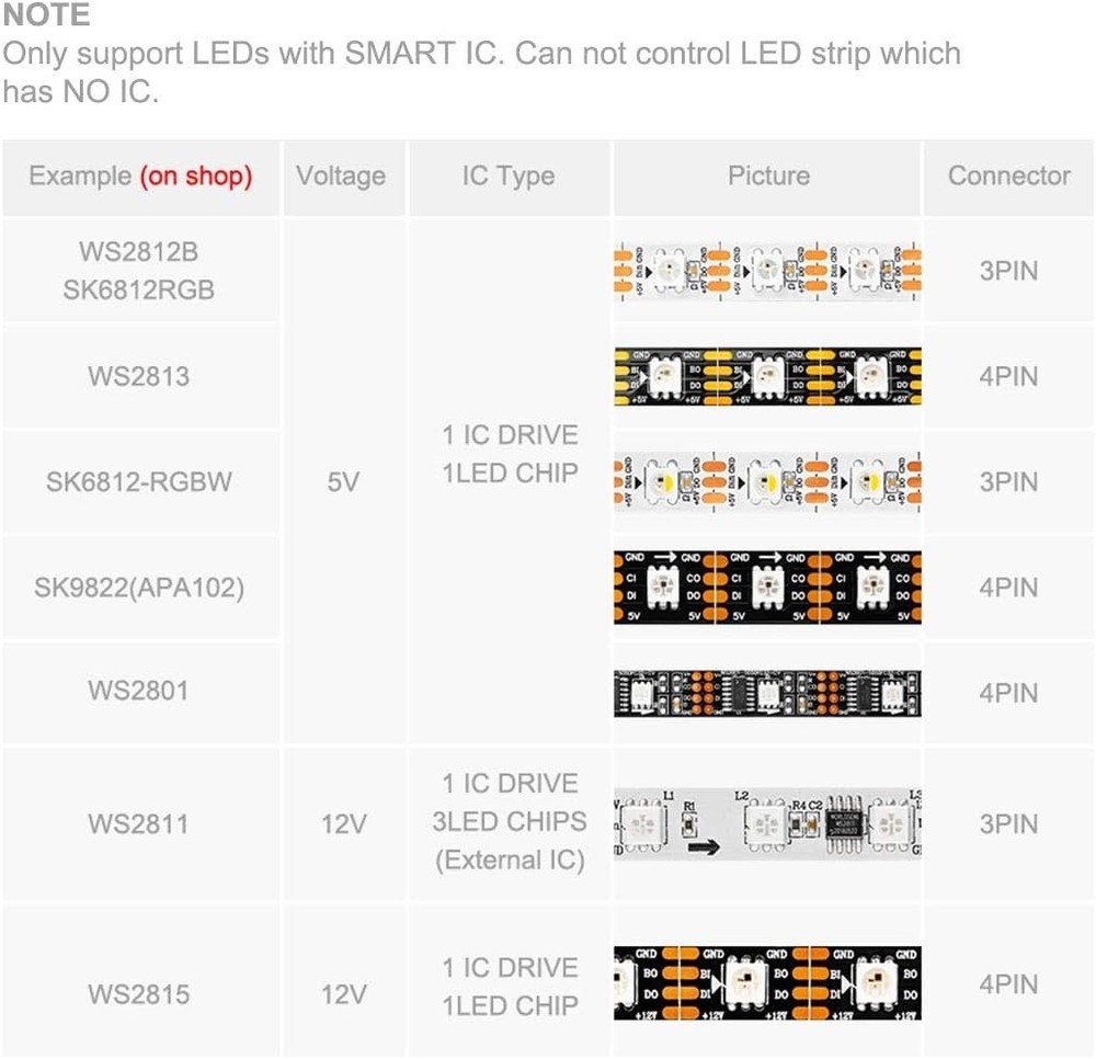 Wireless Bluetooth Controller SP105E iOS/Android APP for WS2811 WS2812B WS281...