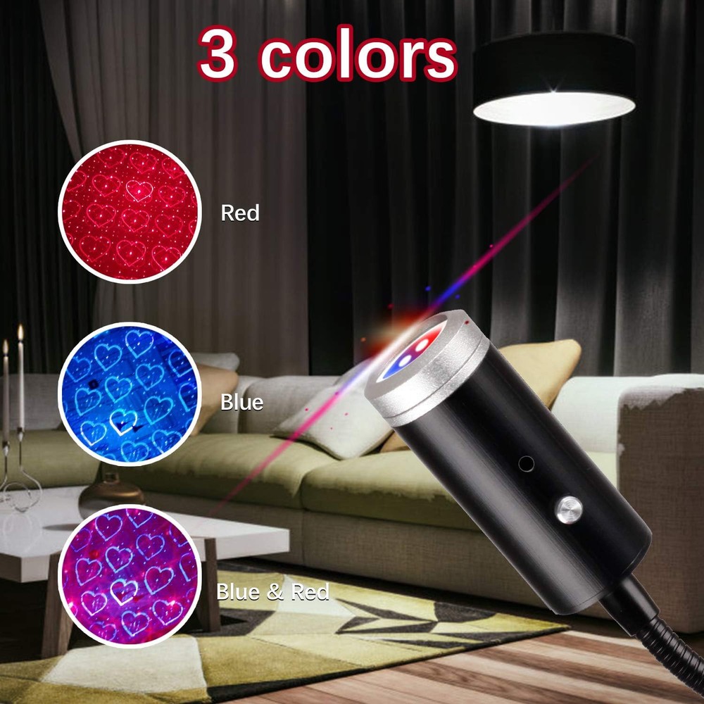USB Star Night Light,9 Functional Modes | 24 Lighting Blue&Red