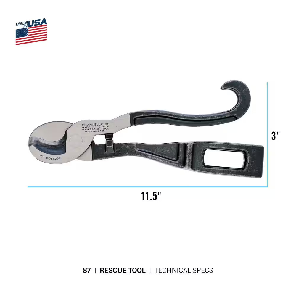 8.88 In. Rescue Tool, Cable Cutter