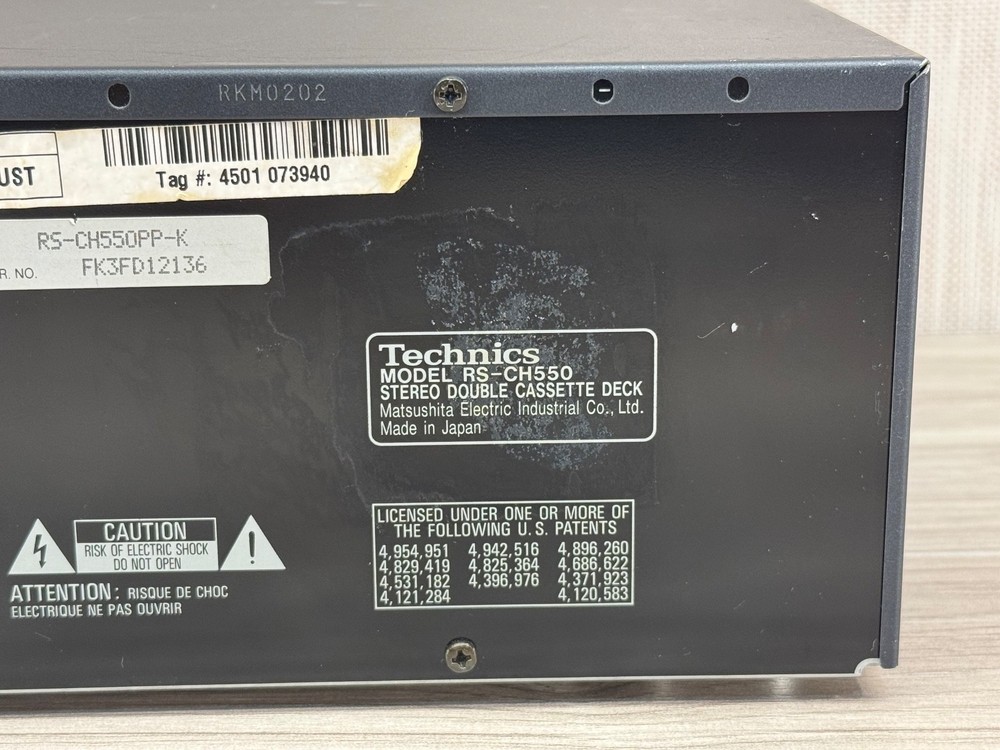 Technics RS-CH550 Stereo Double Cassette Deck - UNTESTED