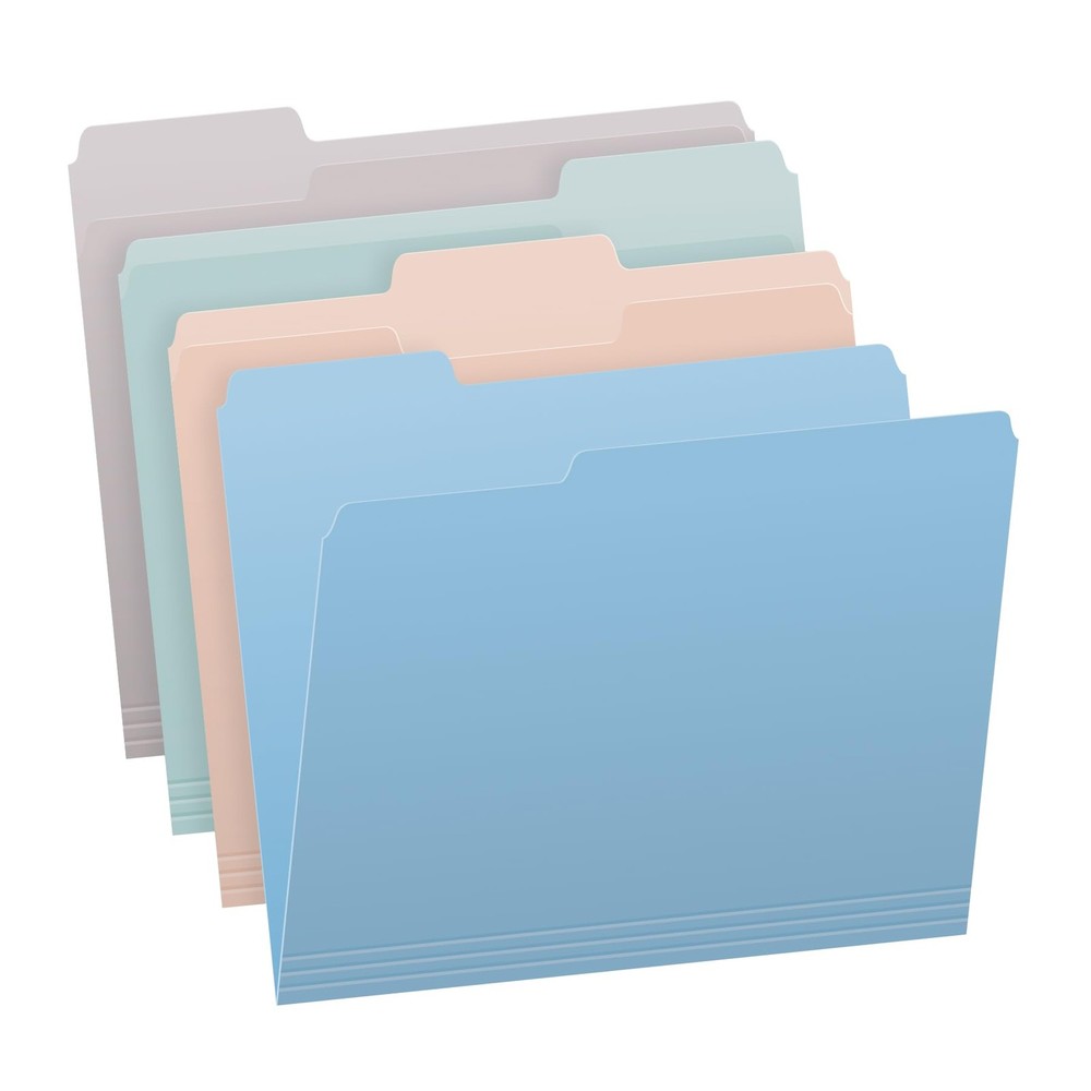 Letter Size File Folders, Assorted Colors, 1/3-Cut Tabs, 36 Pack