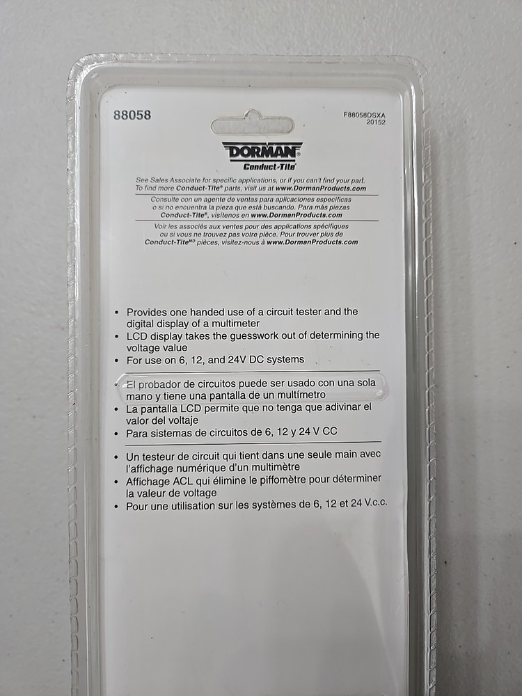 Electrical Multi-Tester Dorman 88058 Sealed