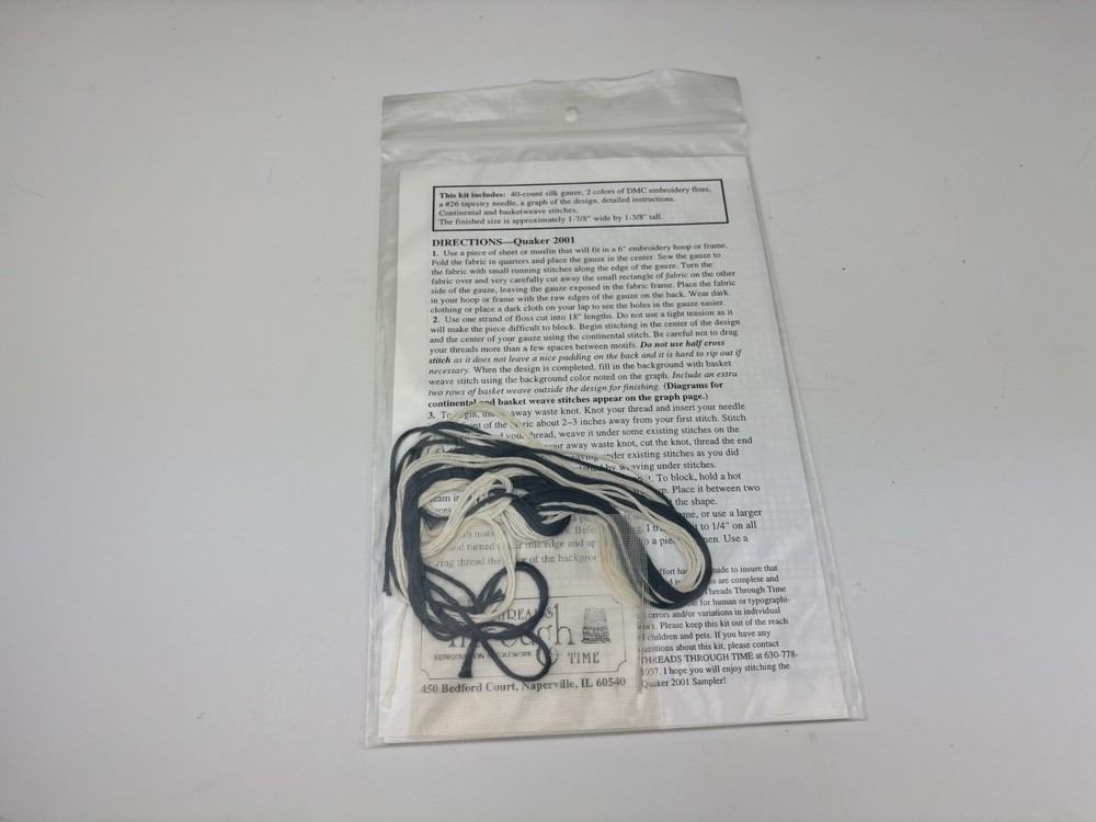 Threads Through Time The Quaker 2001 Sampler Needlepoint Pattern Kit 6S