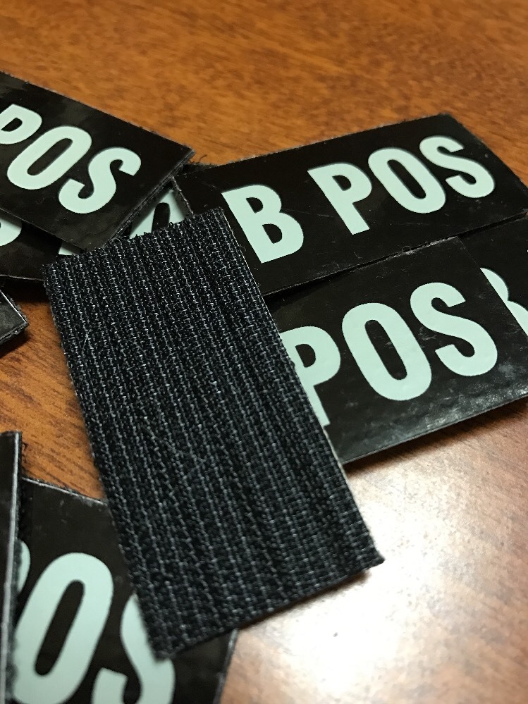 B POS Blood Type Patch GENUINE USGI (IR Reflective)