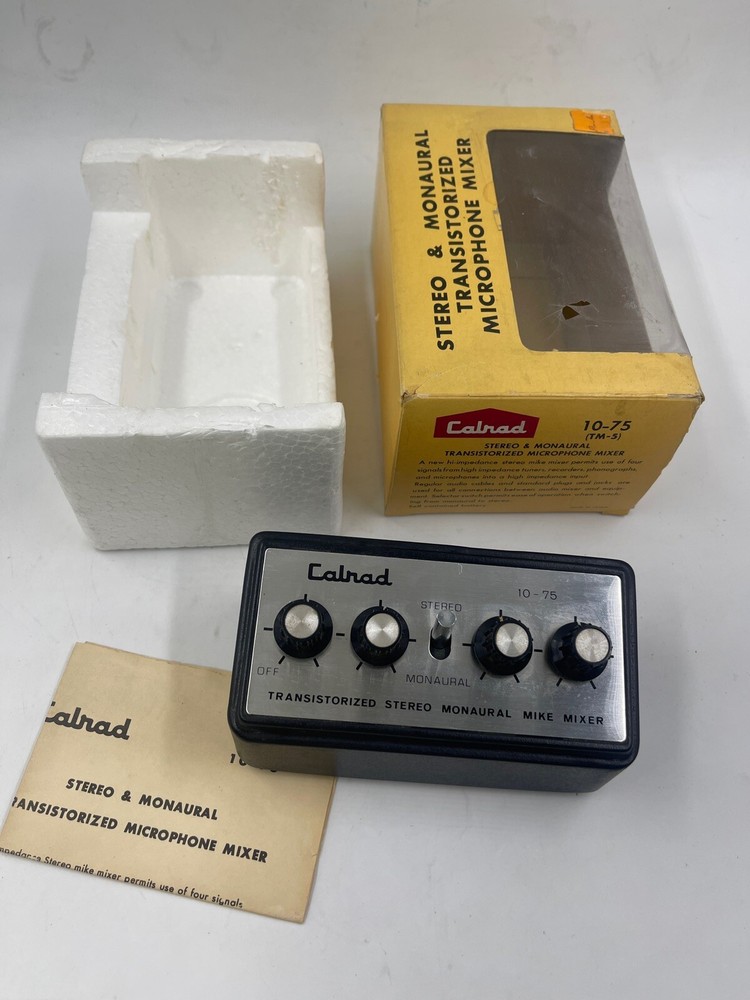 CALRAD TM-5 MIC MICROPHONE MIXER 4-CHANNEL TRANSISTORIZED