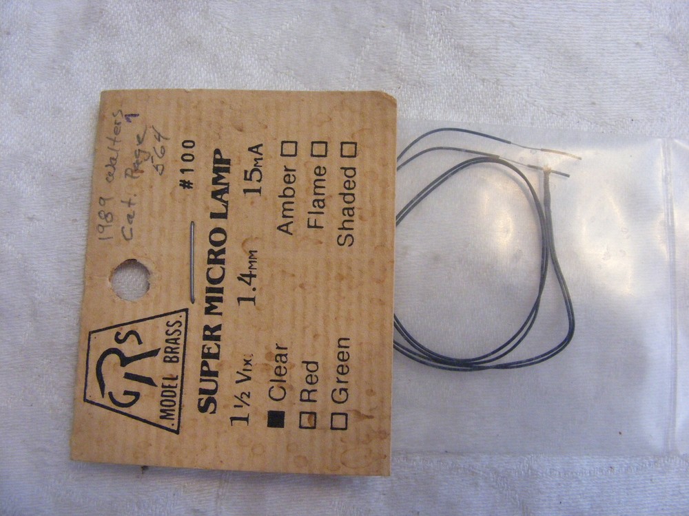 Vintage HO Scale GRS Super Micro Lamp Clear                             c
