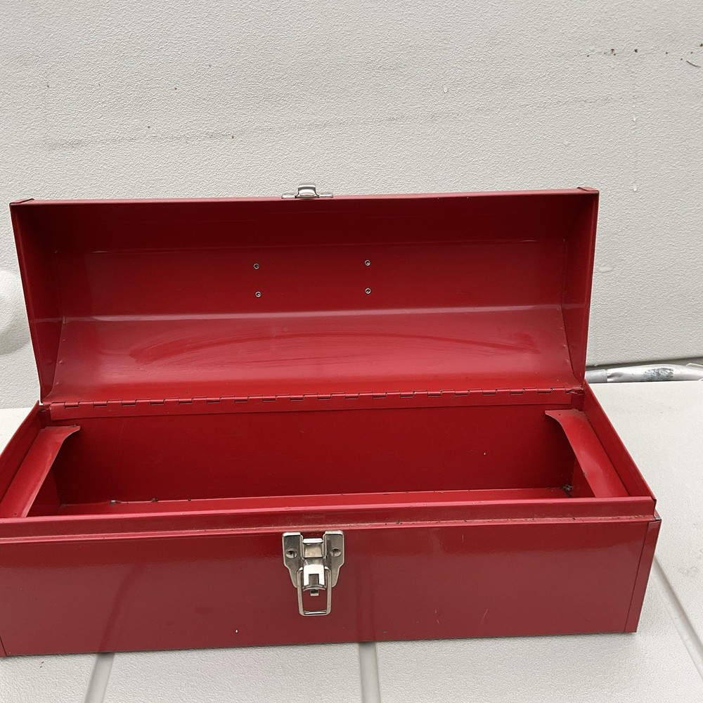 Vintage Craftsman Metal Tool Box - Red With Handle