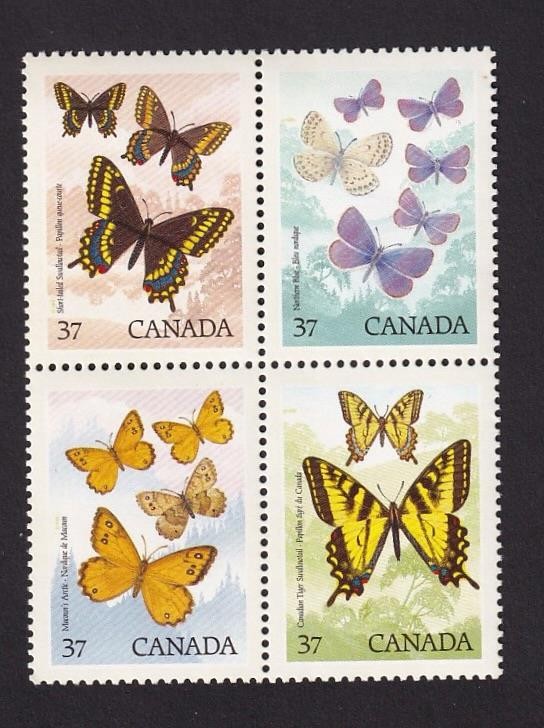 Canada 1988 Butterflies, MNH block of 4 sc#1213a [format 1]