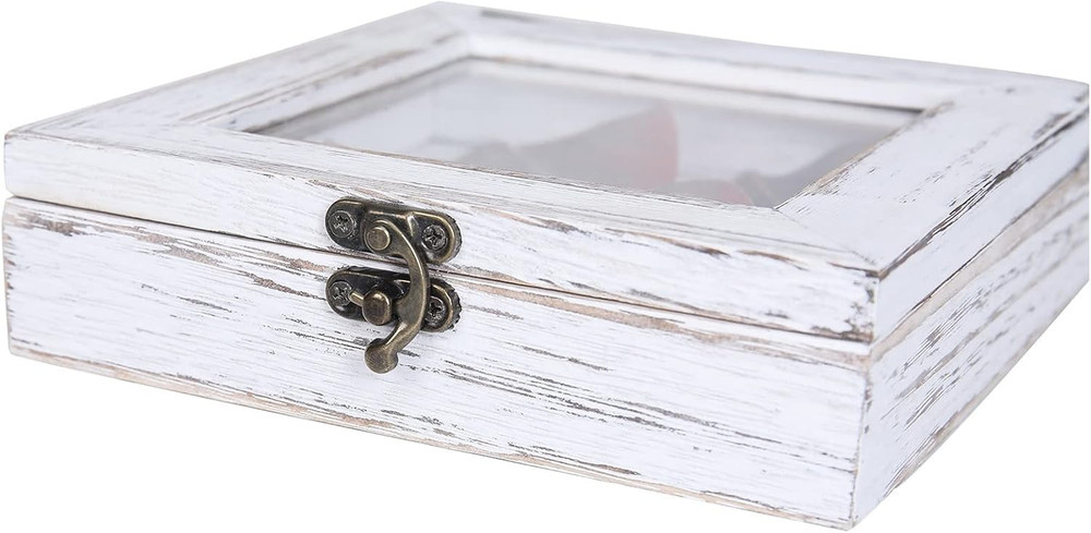 Shadow Box 6X6, Hinged Shadow Boxes Display Cases for Seashell Antique Ticket St