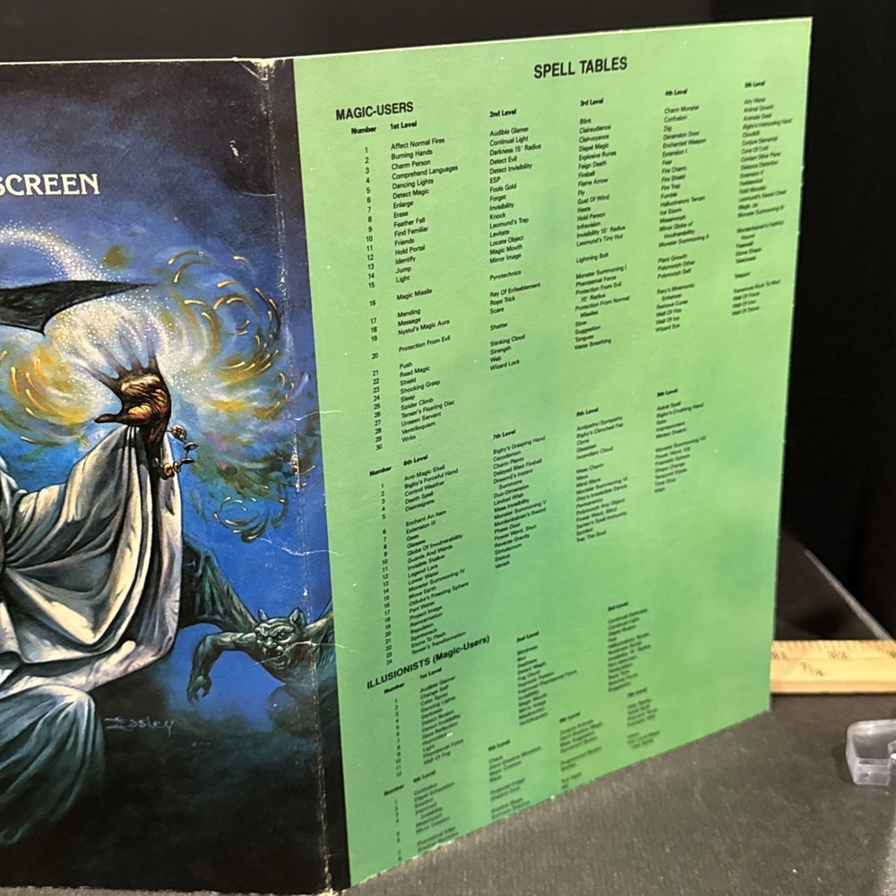 1985 TSR Advanced Dungeons & Dragons 9146 - Player's Reference Screen