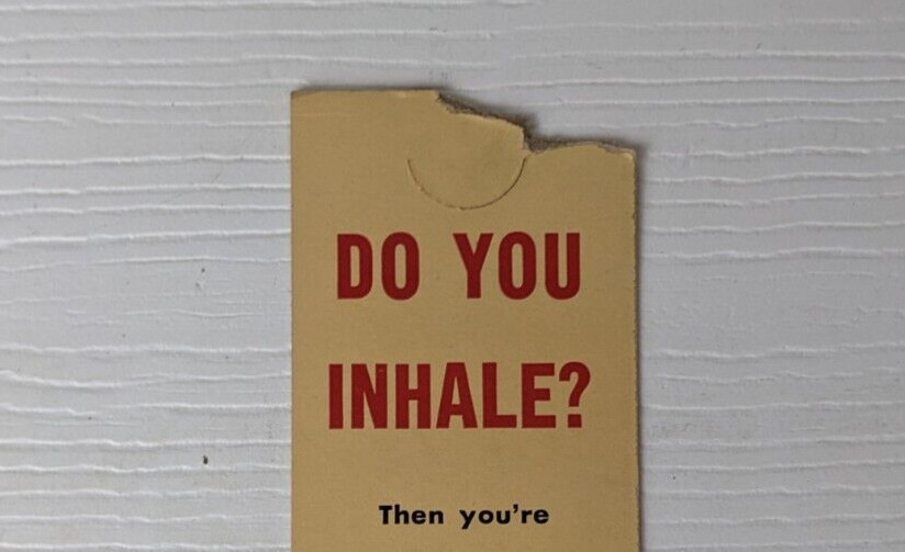 vintage bookmark Ad Philip Morris cigarette flawed