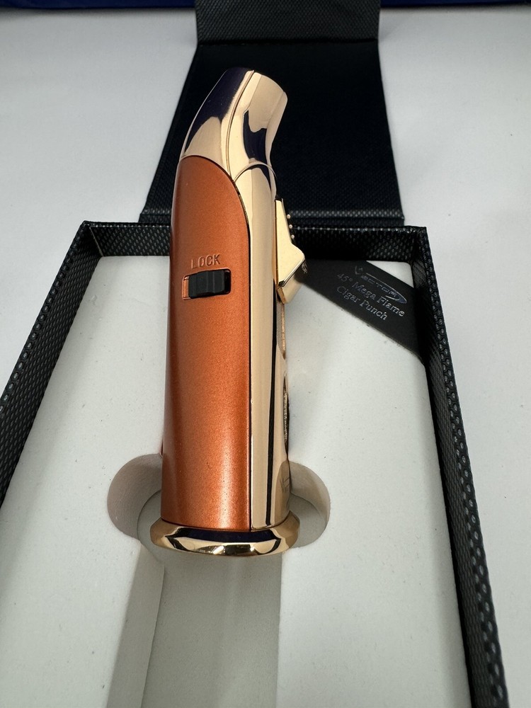 Vector AZTECH - Wind Resistant Large Single Jet Torch Lighter - Rose Gold - New