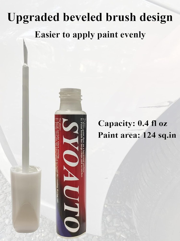 White Automotive Touch Up Paint with Brush