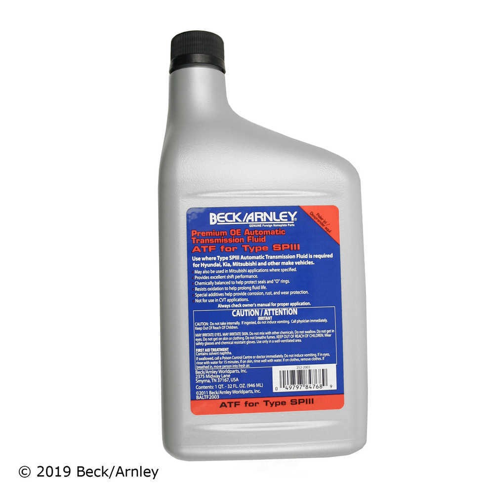 Automatic Transmission Fluid-Auto Trans Fluid Beck/Arnley 252-2003