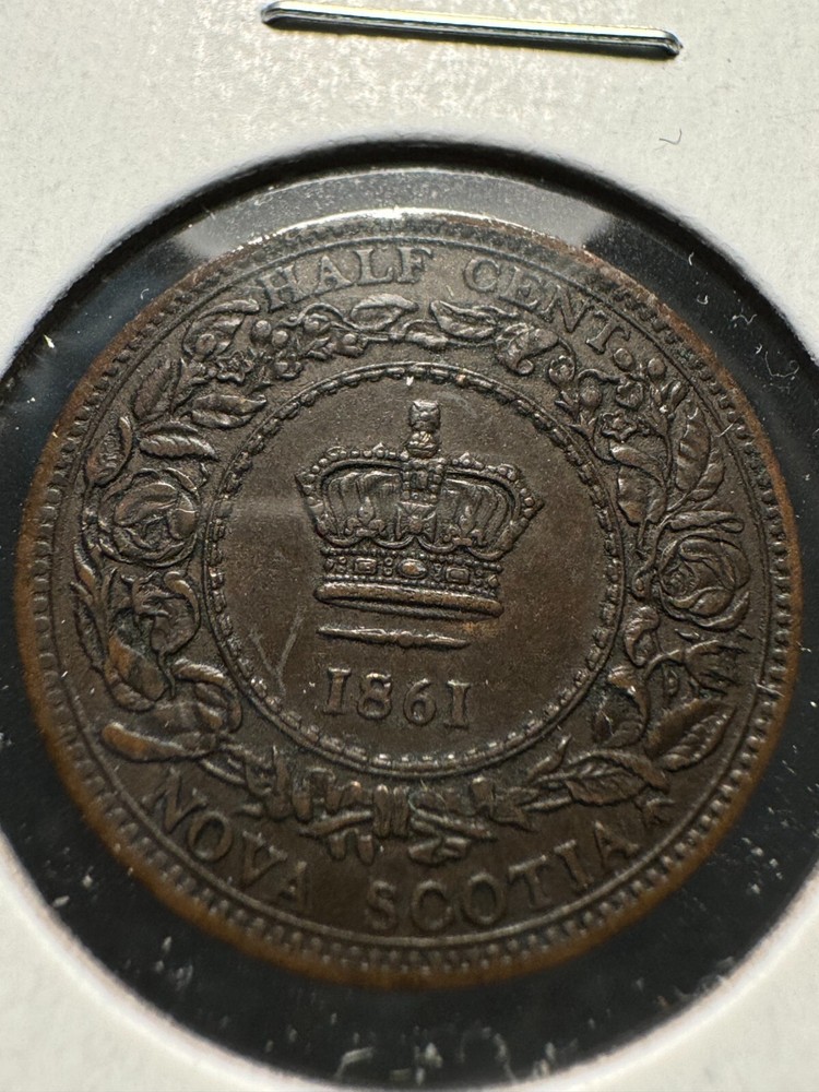 1861 1/2 HALF CENT NOVA SCOTIA HIGH GRADE!