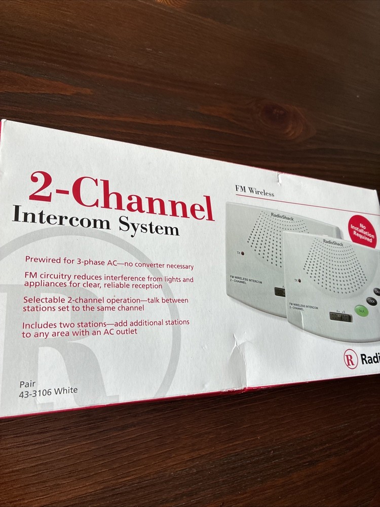 Radio Shack 2 Channel Intercom System 43-3106 2 Intercoms NEW Sealed