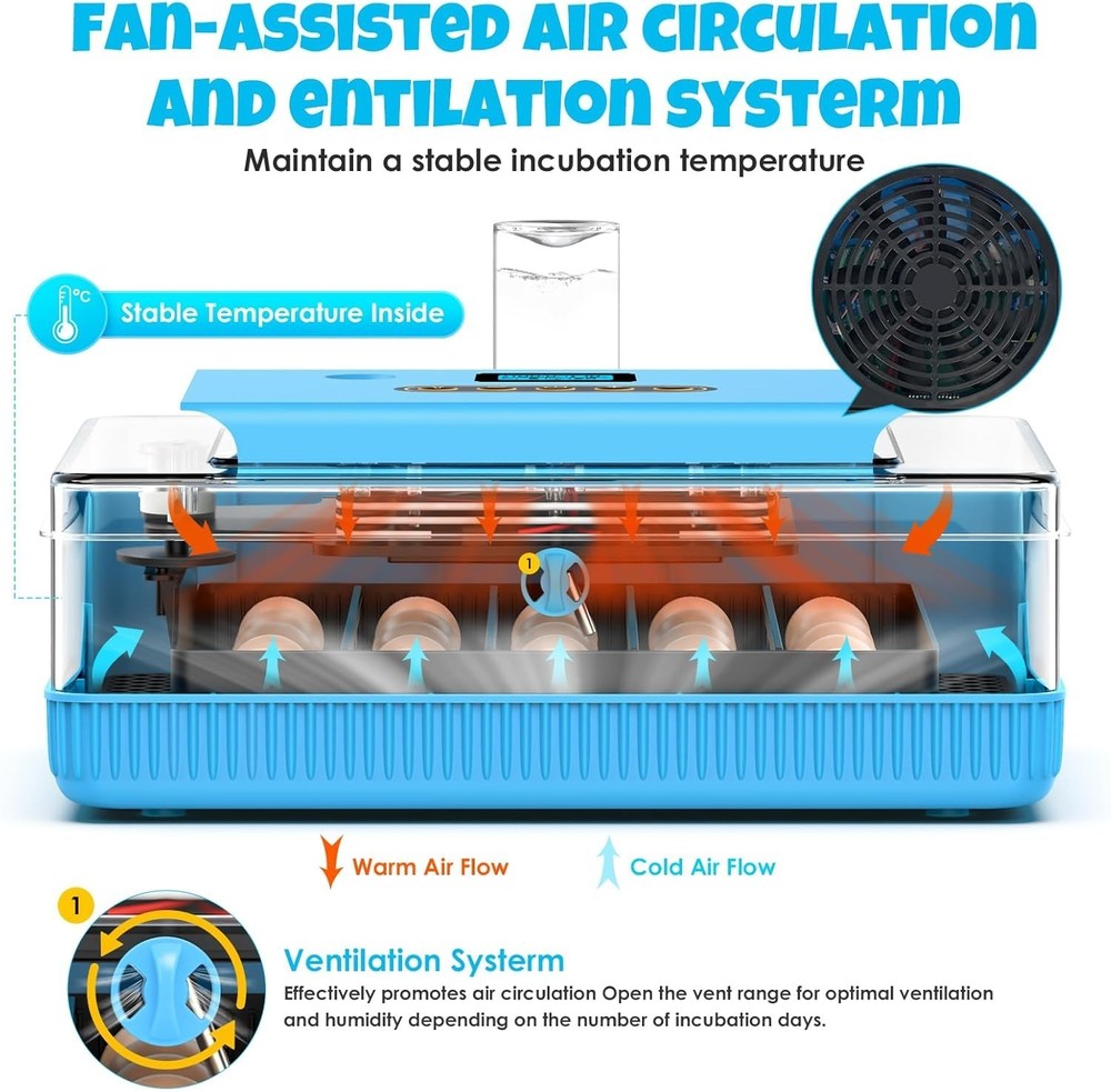 25 Egg Incubator Digital Poultry Hatcher Machine with Automatic Egg Turning