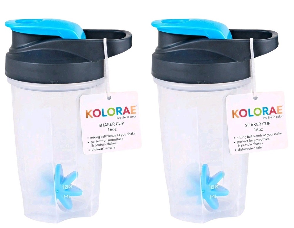 🧋 ⭐ KOLORAE 16 oz Shaker Cups — Blue (2-Pack)