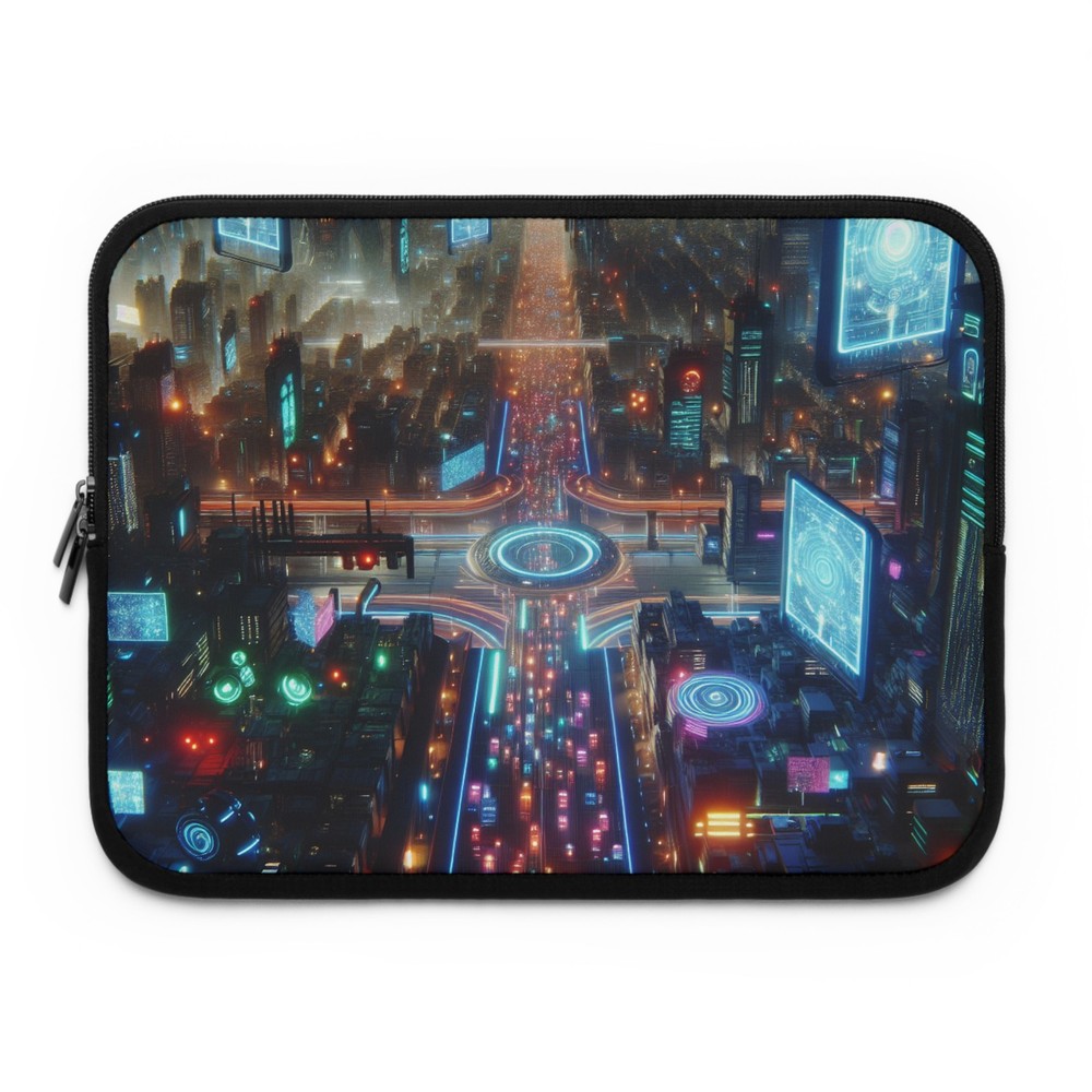 Futuristic City Laptop Sleeve, Tech Accessory, Computer Case, Gift for [...]