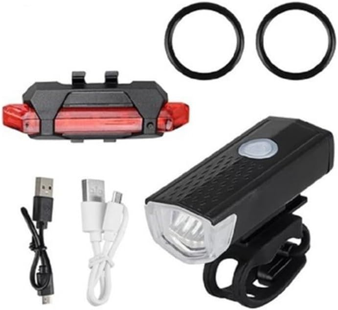 Bicycle Headlight USB Rechargeable Night Riding Tail Super Bright Light Warni...