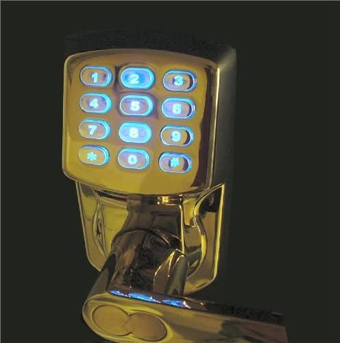 Electronic Keyless Door Lock - Bright Brass (Right Hinged Doors Only) Battery