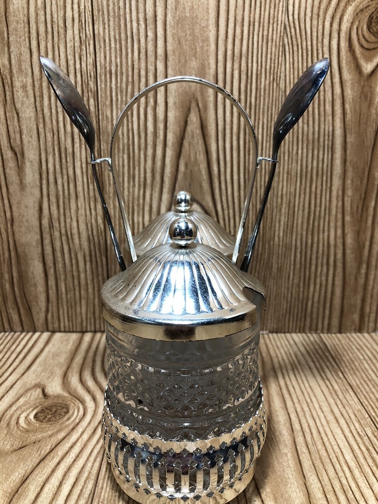 Silver Plated Complete Condiment Server Set