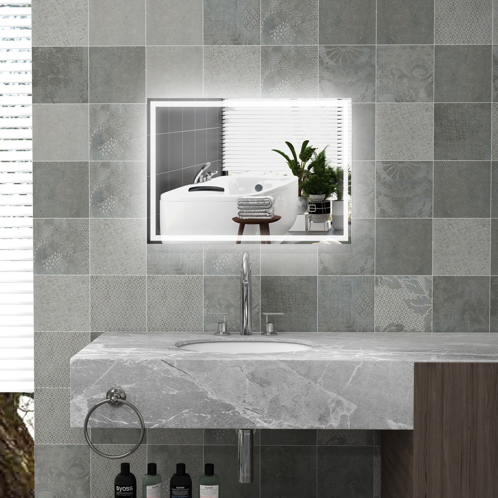 Outline Illuminated Bathroom Wall Mirror with Energy-efficient LED Lights