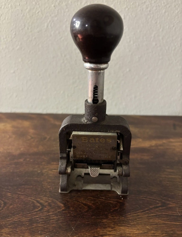 Vintage Bates Six-Wheel Numbering Machine Stamp