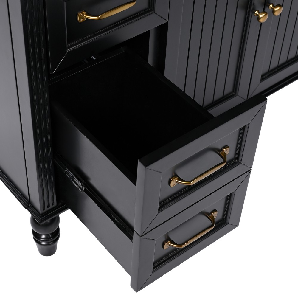 36" Bathroom Vanity with Sink, Bathroom Cabinet with Drawers, Solid Frame
