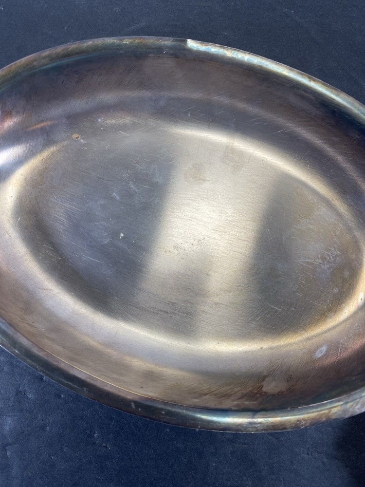 Silverplate Footed Dish With Lid Unmarked With Patina