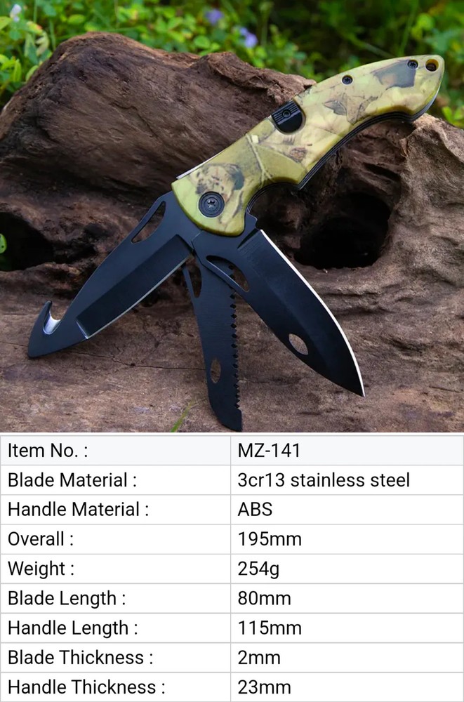Folding Survival Knife – Saw & Hook Tools | PrepPro